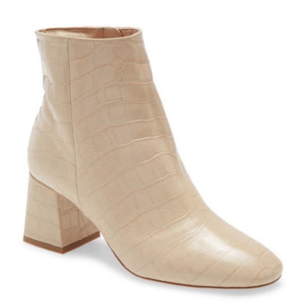 Ted baker nude croc embossed leather booties
